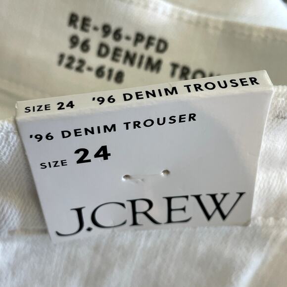 J.Crew 1996 Updated Denim Trouser Pant Wide Leg Dressy Date Trip CH679 White 24 - Picture 15 of 16